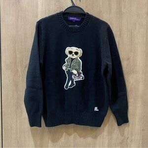 NWT Polo Ralph Lauren Black Sweater with Cool Bear Design